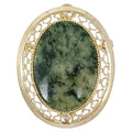 Sarah Coventry Open Back Green Gemstone 12K Gold Filled Pin Brooch Pendant