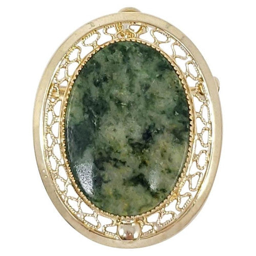Sarah Coventry Open Back Green Gemstone 12K Gold Filled Pin Brooch Pendant