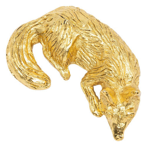 KJL Kenneth Jay Lane Resting Fox Pin Brooch in Gold
