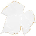 Oscar de la Renta Lane White Enamel Grapevine Leaf in Gold