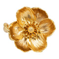 Oscar de la Renta Gold Poppy Flower 3D Statement Bangle Bracelet, Modern