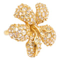 Oscar de la Renta Gold Poppy Flower Cocktail Statement Ring  Contemporary