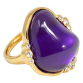 Kenneth Jay Lane KJL Gold Amethyst Cabochon Cocktail Ring, Contemporary