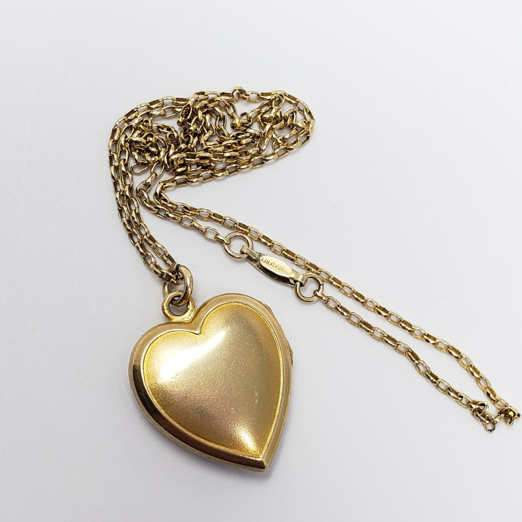 Vintage 10K Gold Filled Holy Cross Heart Shaped Locket