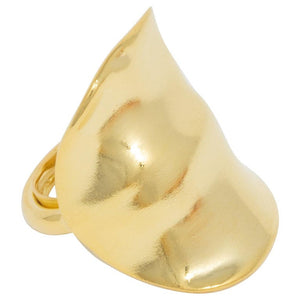 Kenneth Jay Lane Gold Polished Cocktail Statement Ring, KJL, Modern