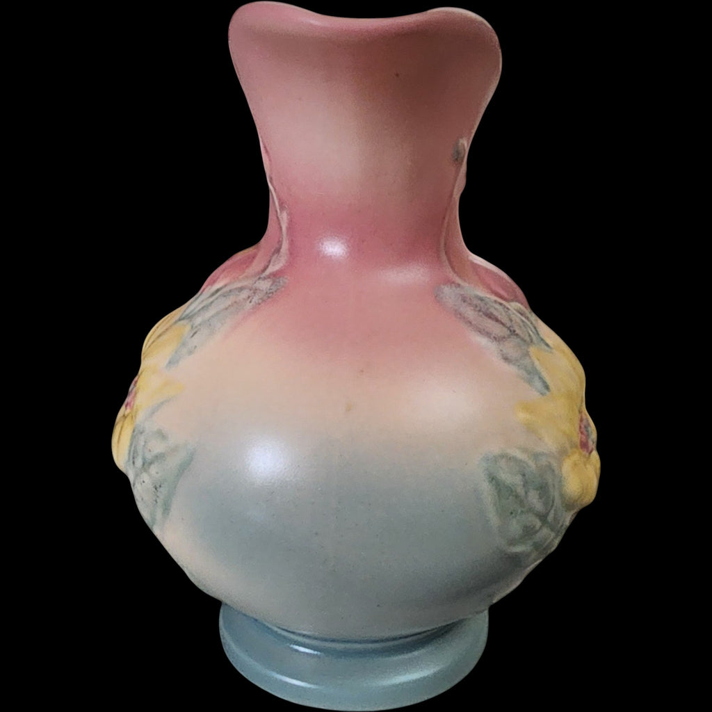 7" Hull Ewer Wild Flower Blue and Pink Vase Pitcher