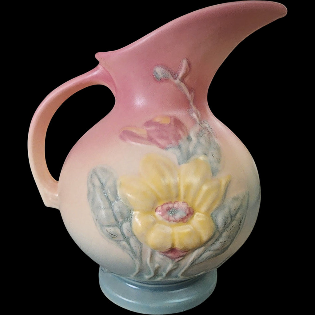 7" Hull Ewer Wild Flower Blue and Pink Vase Pitcher