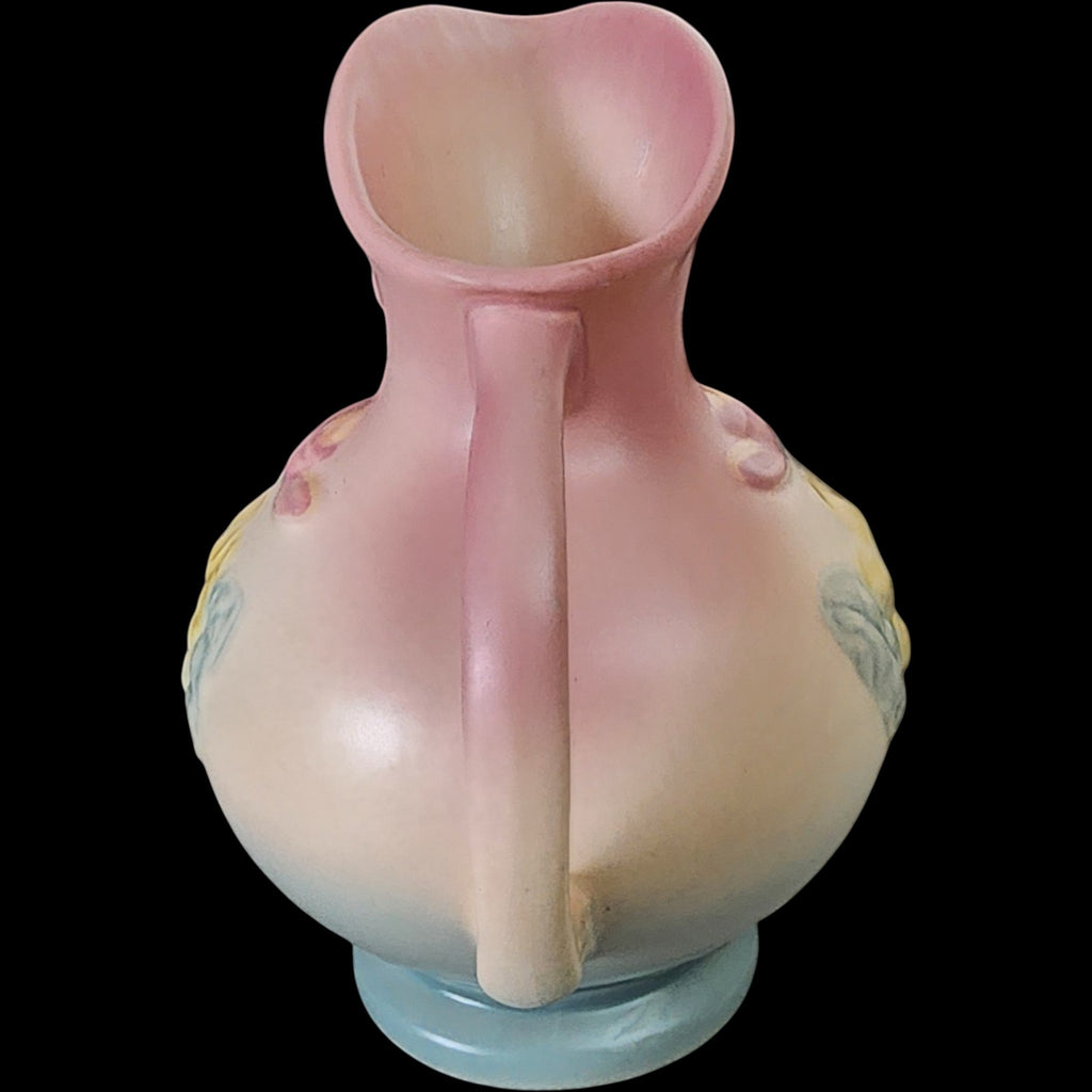 7" Hull Ewer Wild Flower Blue and Pink Vase Pitcher