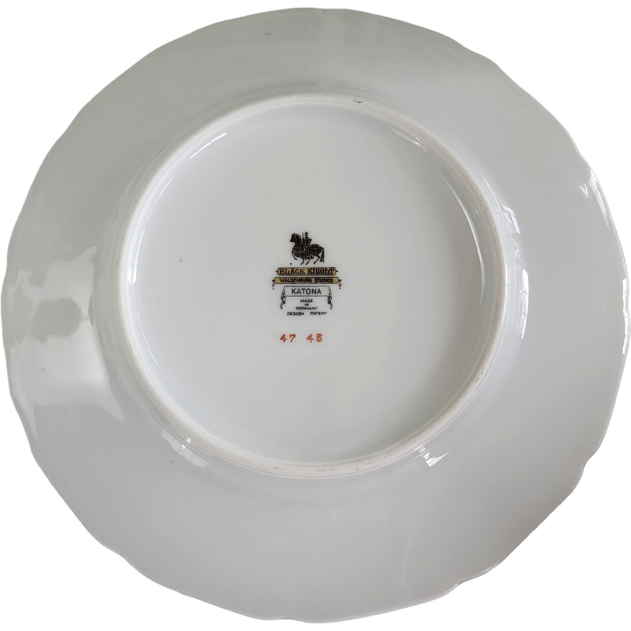 7" Black Knight Katona Cream Rim Floral Gold Salad Plate