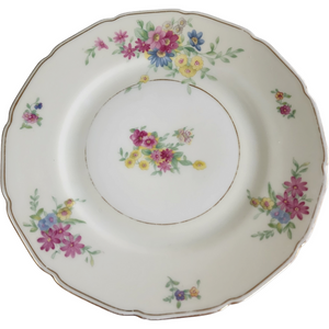 7" Black Knight Katona Cream Rim Floral Gold Salad Plate