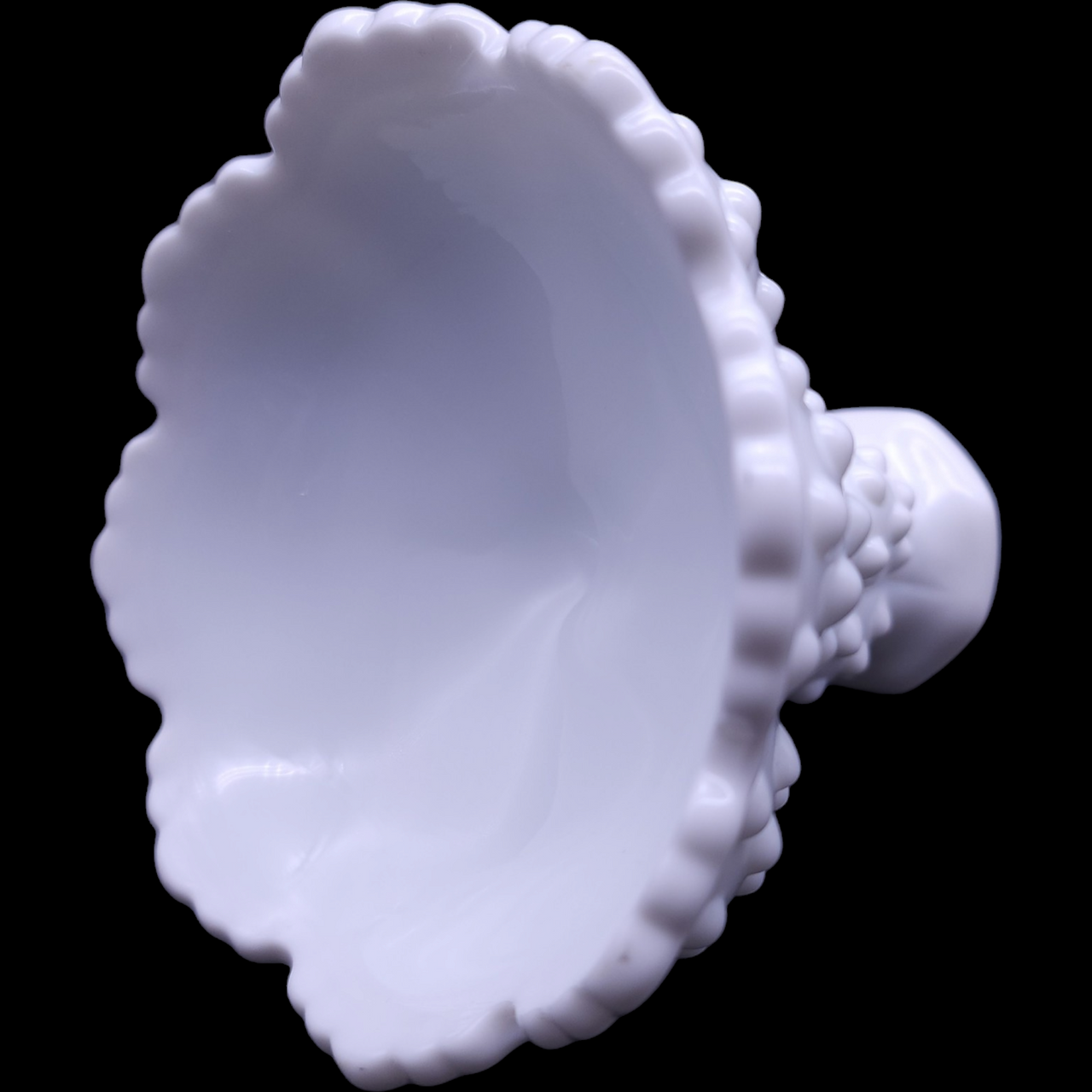 7" Fenton Hobnail Milk Glass Single Light Candlestick