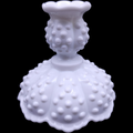 7" Fenton Hobnail Milk Glass Single Light Candlestick