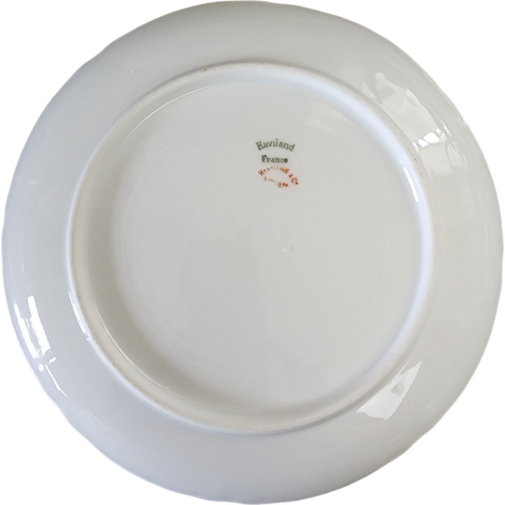 7" Haviland Limoges Schleiger Green Band, Pink Roses Salad Plate