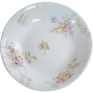 7" Haviland Limoges Schleiger Pink & Lavender Flowers France Coupe Soup Bowl