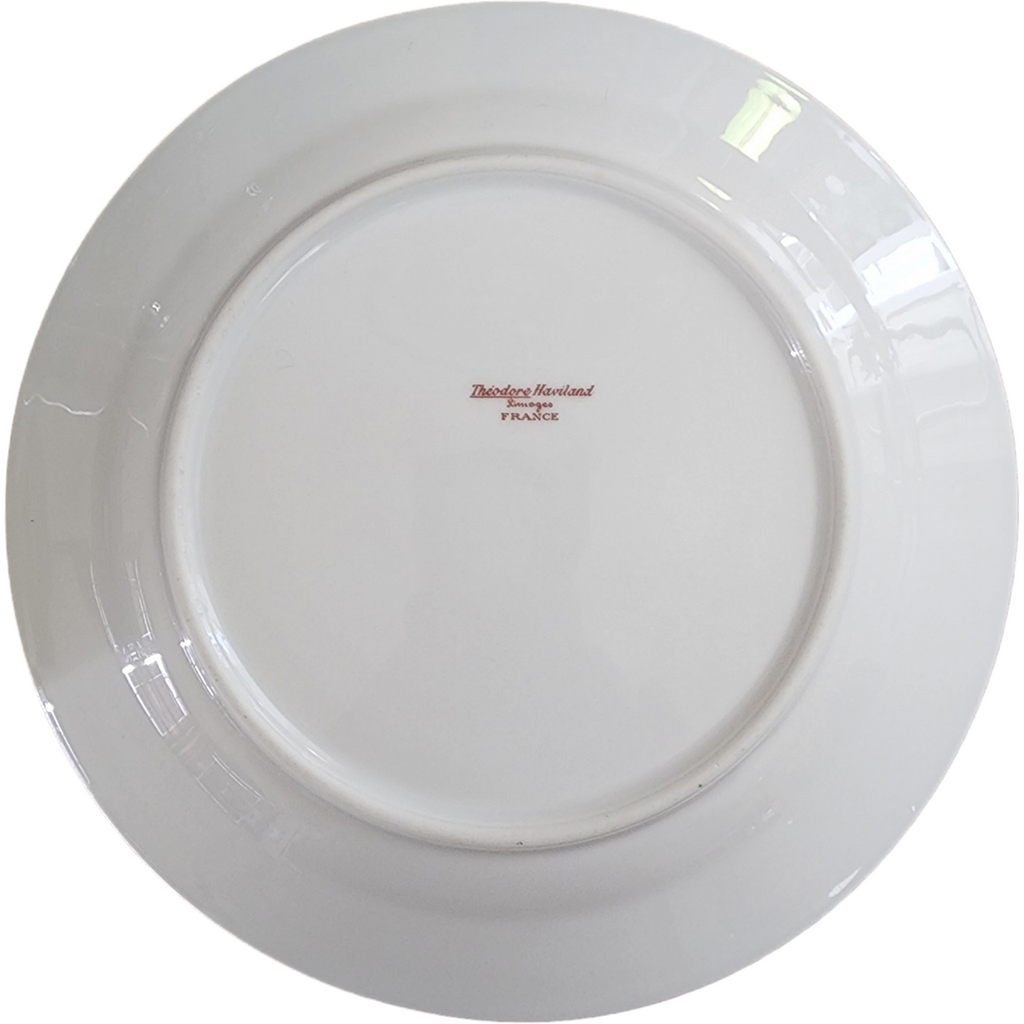 7" Haviland Limoges Theo Smooth Off White Pink Roses Salad Plate France