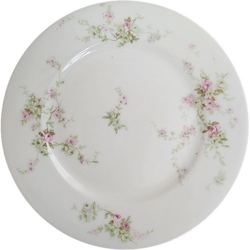 7" Haviland Limoges Theo Smooth Off White Pink Roses Salad Plate France