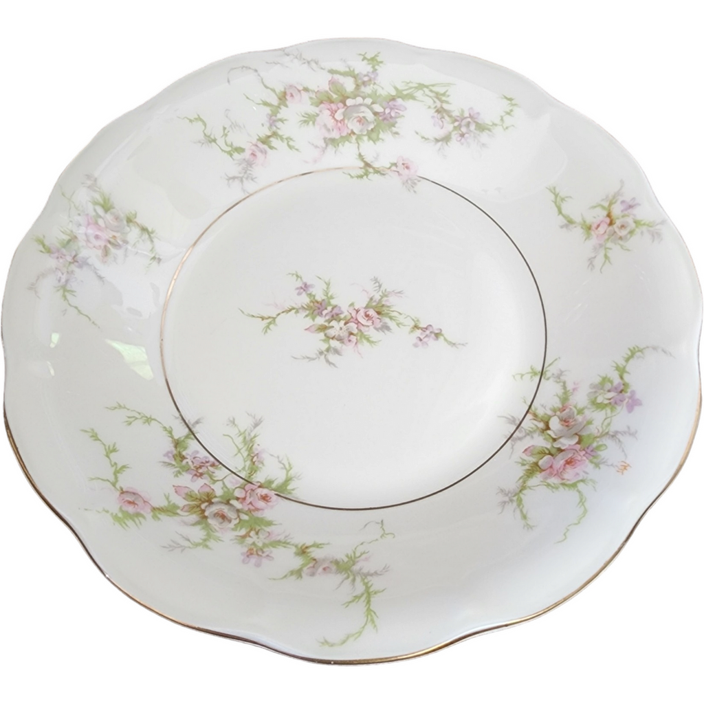 7" Haviland Rosalinde New York Scallop Pink, Lavender & White Flowers Coupe Soup Bowl