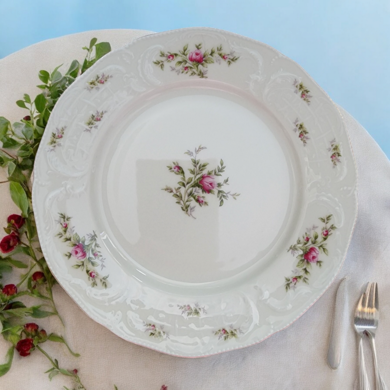7" Rosenthal Continental Sanssouci Rose Ivory Gold Trim Salad Plate