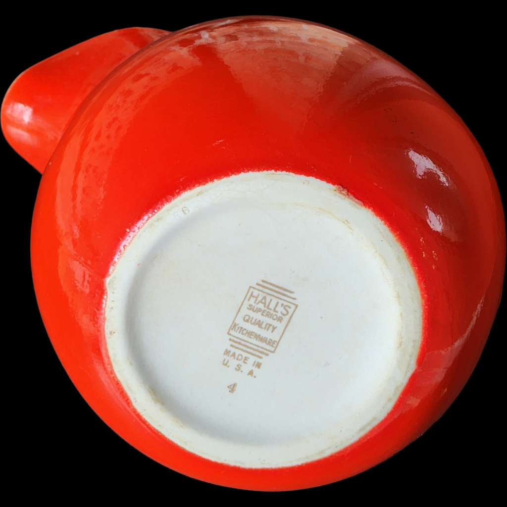 Hull Chinese Red Solid Dark Red Ball Jug with Ice Lip