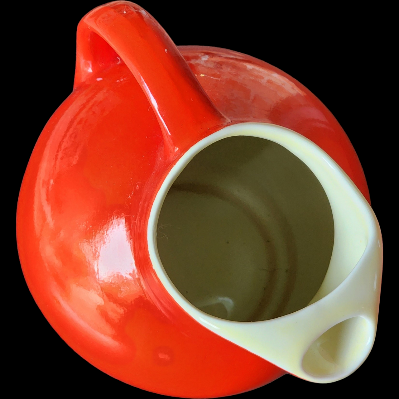 Hull Chinese Red Solid Dark Red Ball Jug with Ice Lip