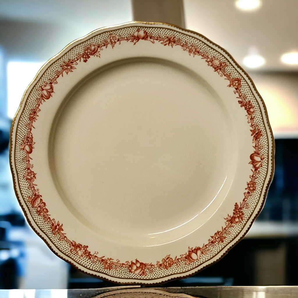 8"Royal Crown Derby Meynell Floral Pattern on Pale Yellow Luncheon Plate