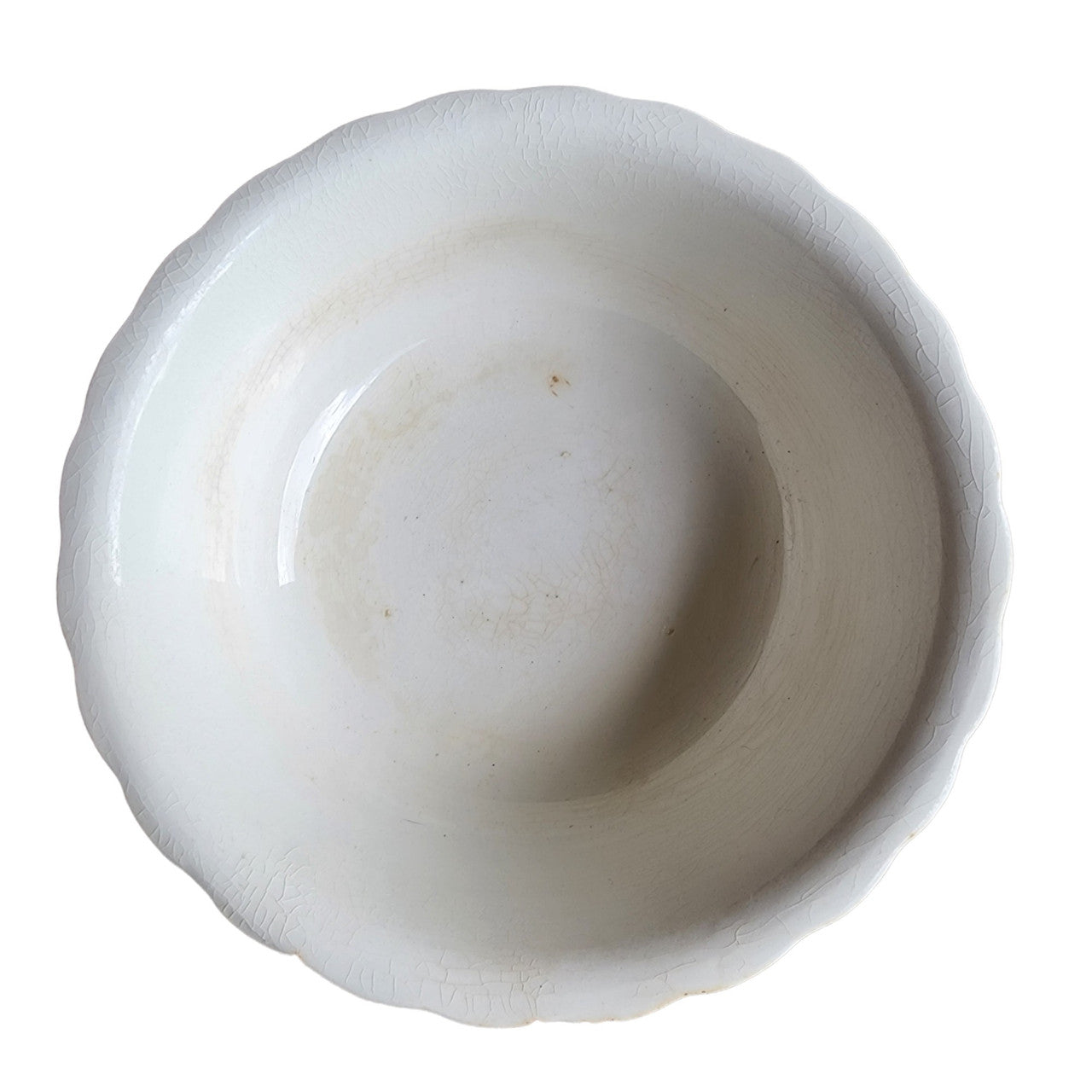 8 1/8" Antique White Ironstone China Warranted Bowl