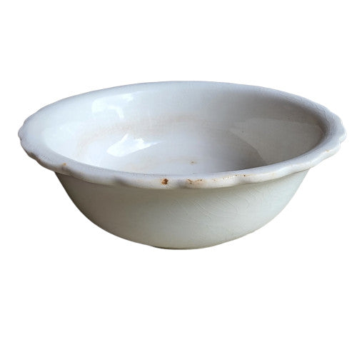 8 1/8" Antique White Ironstone China Warranted Bowl