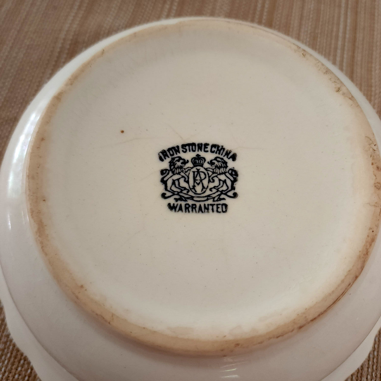 8 1/8" Antique White Ironstone China Warranted Bowl
