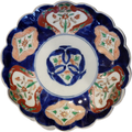 8" Antique Japanese Imari Plate with a Scalloped Shaped Edge