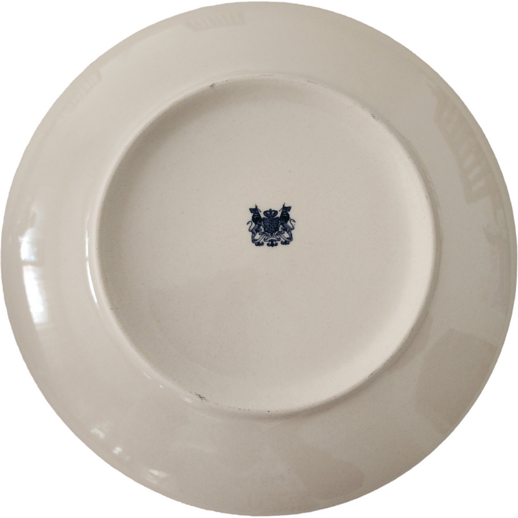8" Antiche Riproduzioni Italian Brown Transferware Peacock Stoneware Plate
