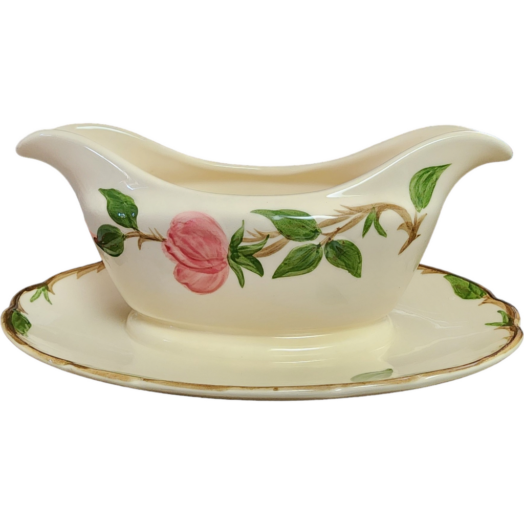 8" Franciscan Desert Rose Gravy Boat with Attached Underplate USA Backstamp