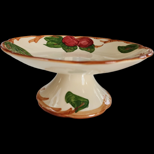 8" Franciscan Gladding McBean Apple Round Compote USA Backstamp