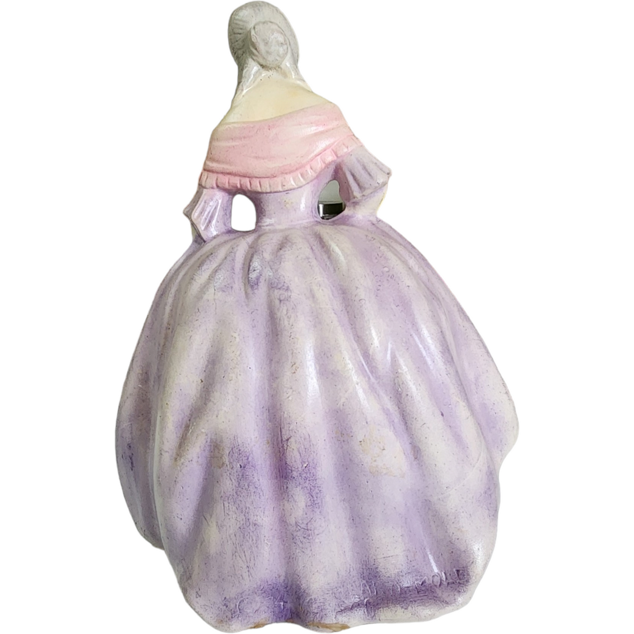 8" Holland Mold Ceramic Girl Wearing Pale Violet Dress Figurine