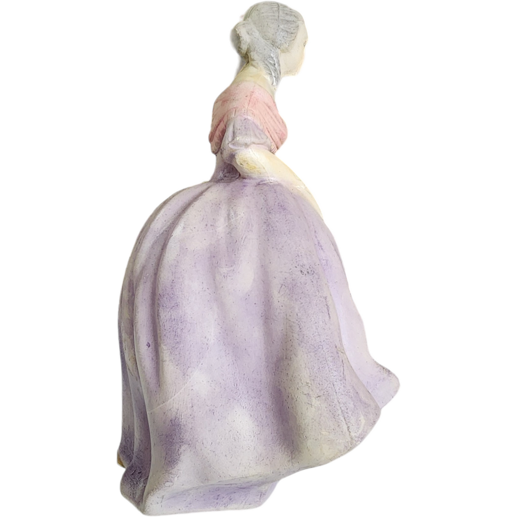 8" Holland Mold Ceramic Girl Wearing Pale Violet Dress Figurine