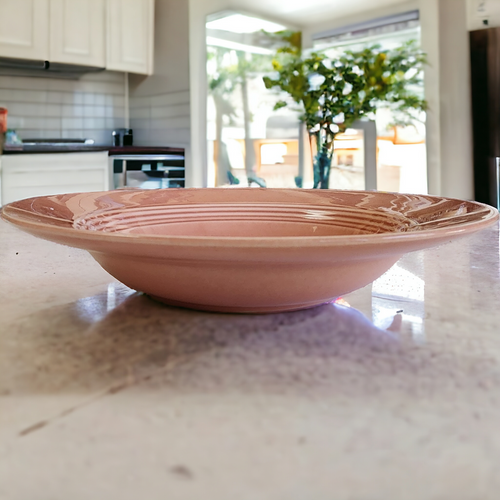 8" Homer Laughlin Kitchen Kraft Fiesta Harlequin Rose  Rim Soup Bowl