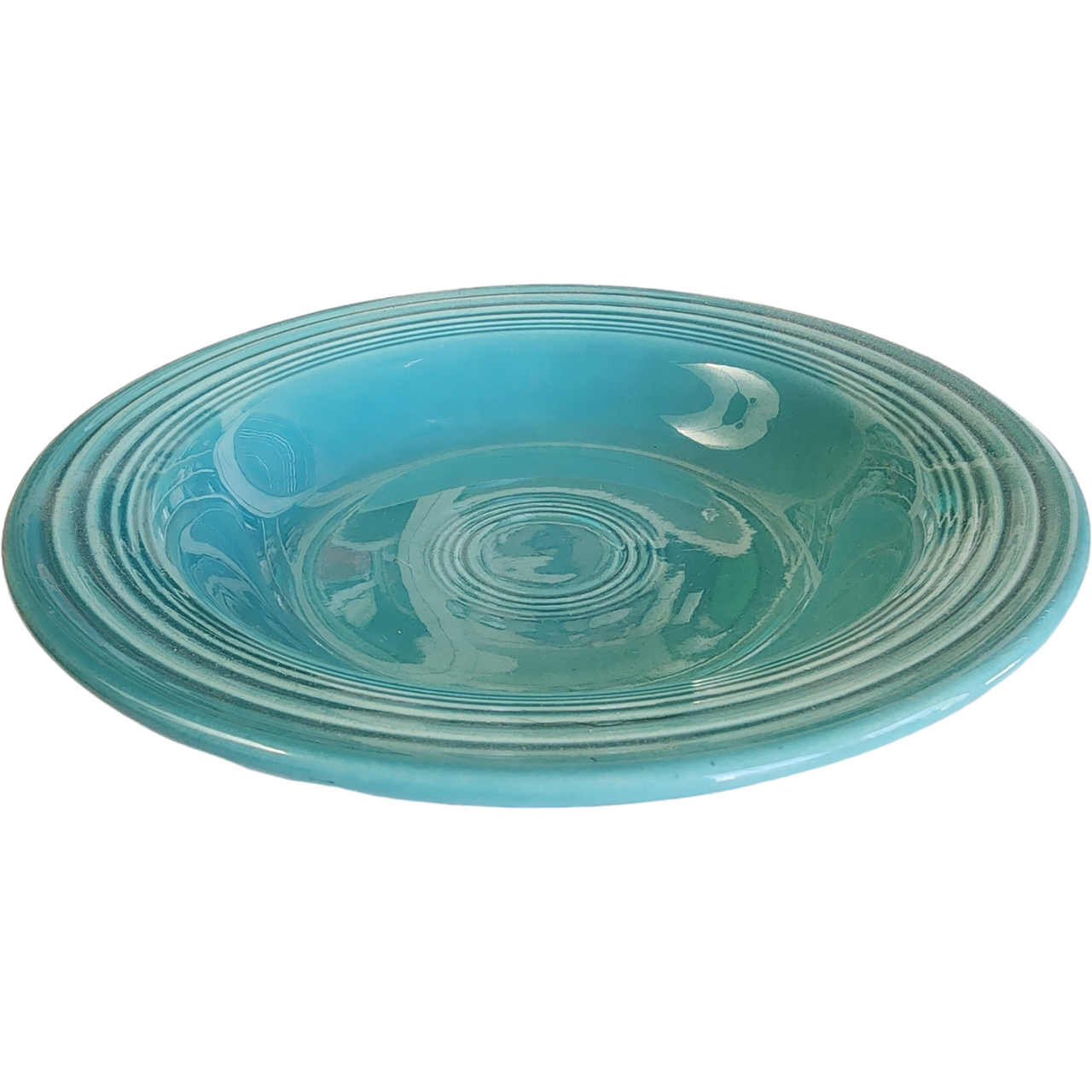 8" Homer Laughlin Kitchen Kraft Fiesta Turquoise Rim Soup Bowl