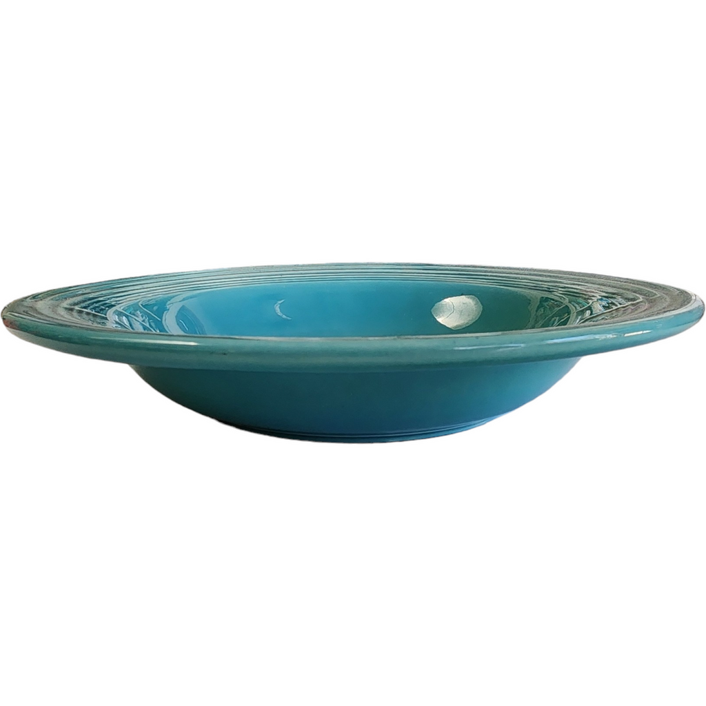 8" Homer Laughlin Kitchen Kraft Fiesta Turquoise Rim Soup Bowl