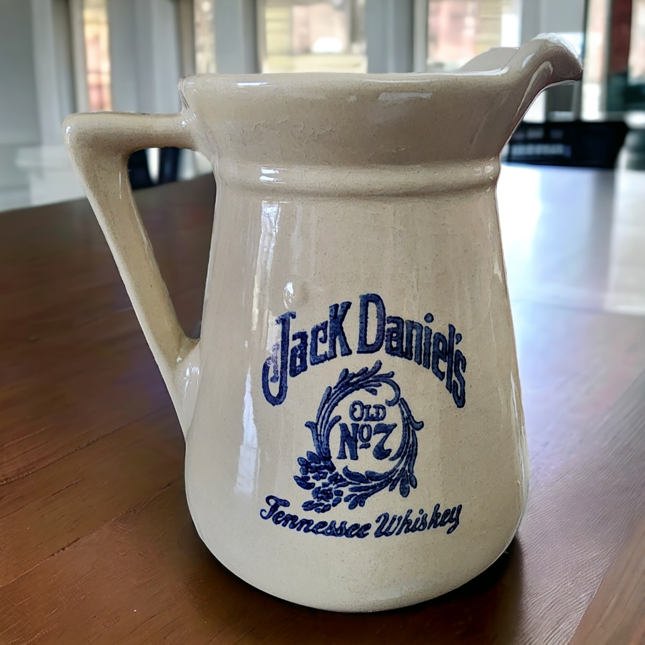 8” Jack Daniels Pottery  Old No 7 Tennessee Whiskey Stoneware Pitcher