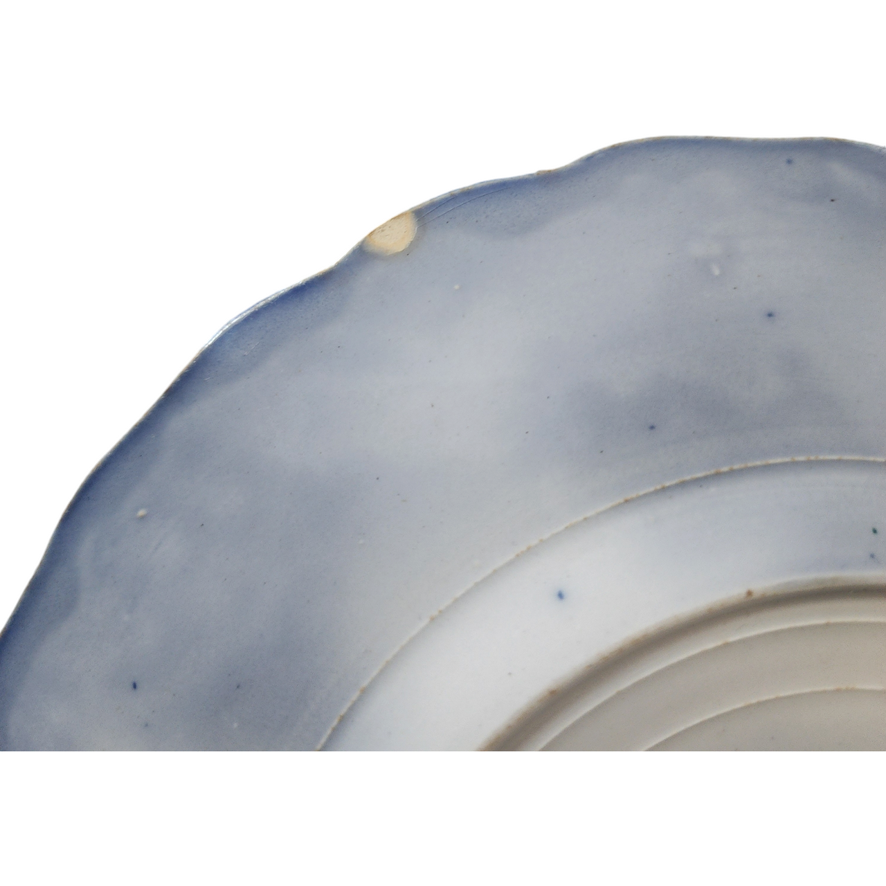 8" New Wharf Waldorf Flow Blue Fan Embossed Edge Salad Plate