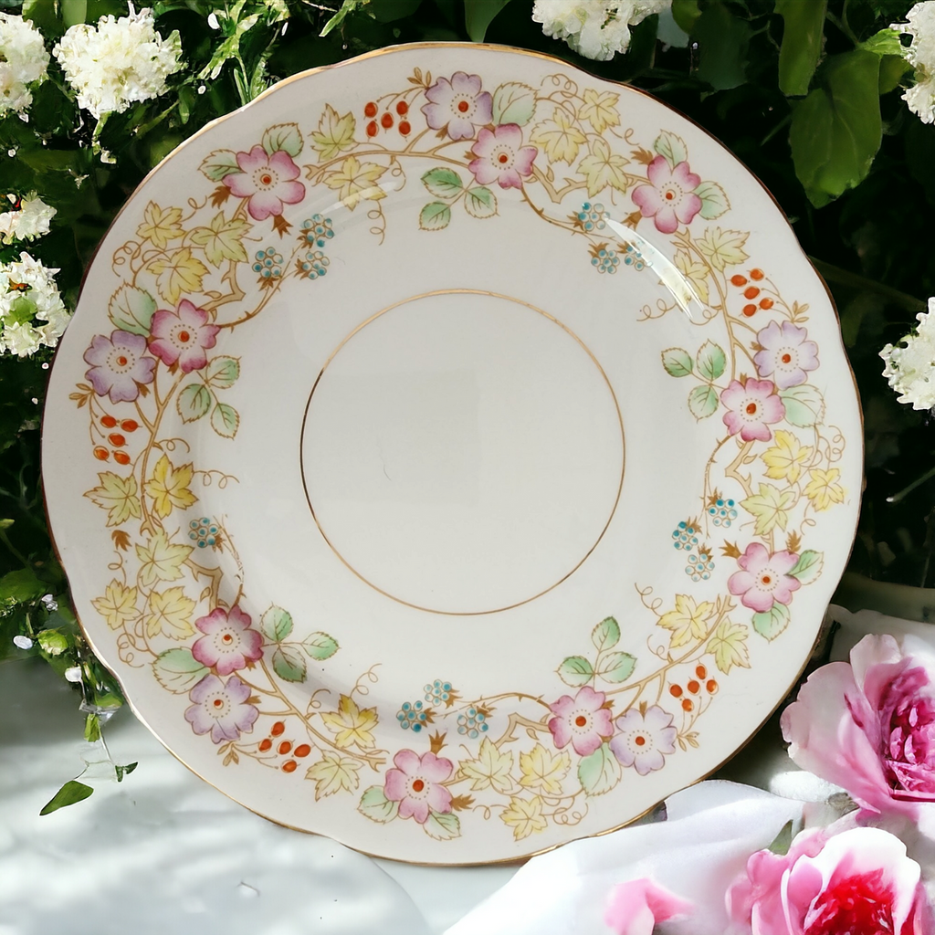 8" Royal Stafford Hedgerow Floral Vine / Berries Salad Plate