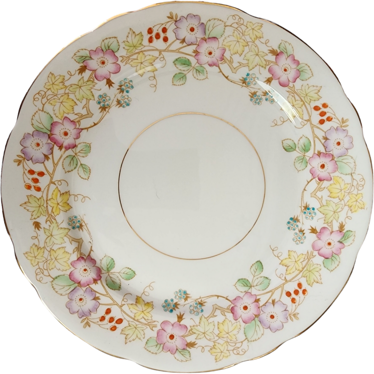 8" Royal Stafford Hedgerow Floral Vine / Berries Salad Plate