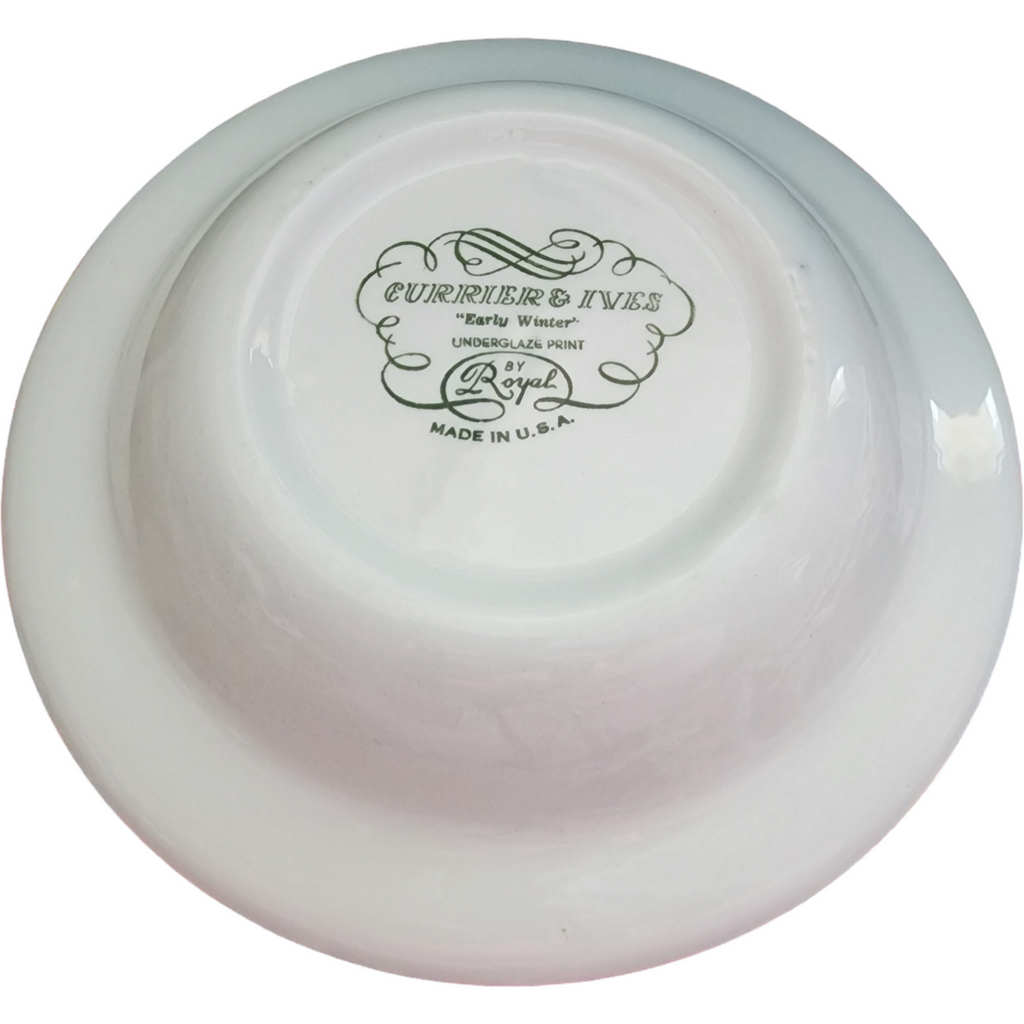 8" Royal USA Currier and Ives Blue Rim Soup Bowl
