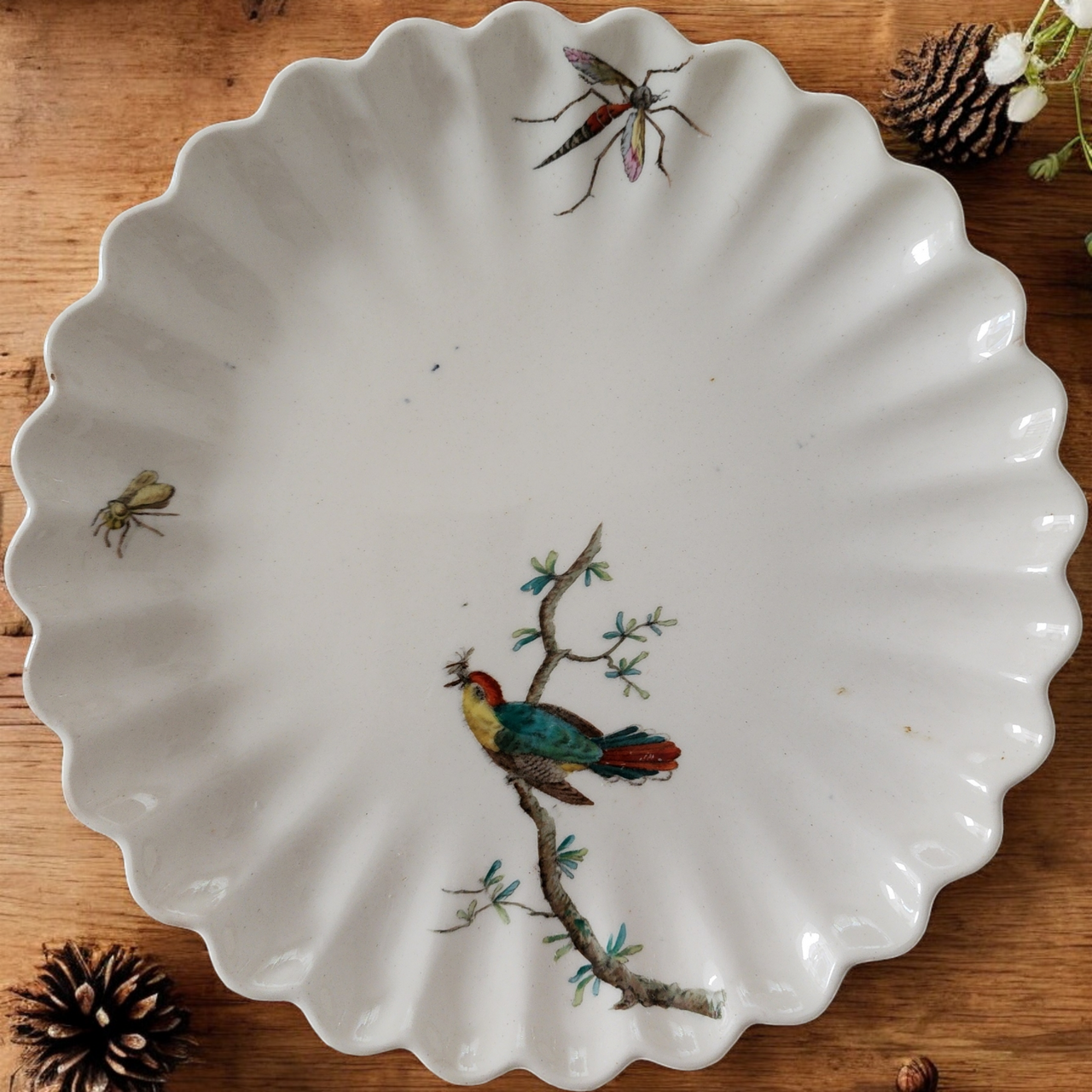 8" Spode Copeland Victorian Aesthetic Movement Plate Birds Design England