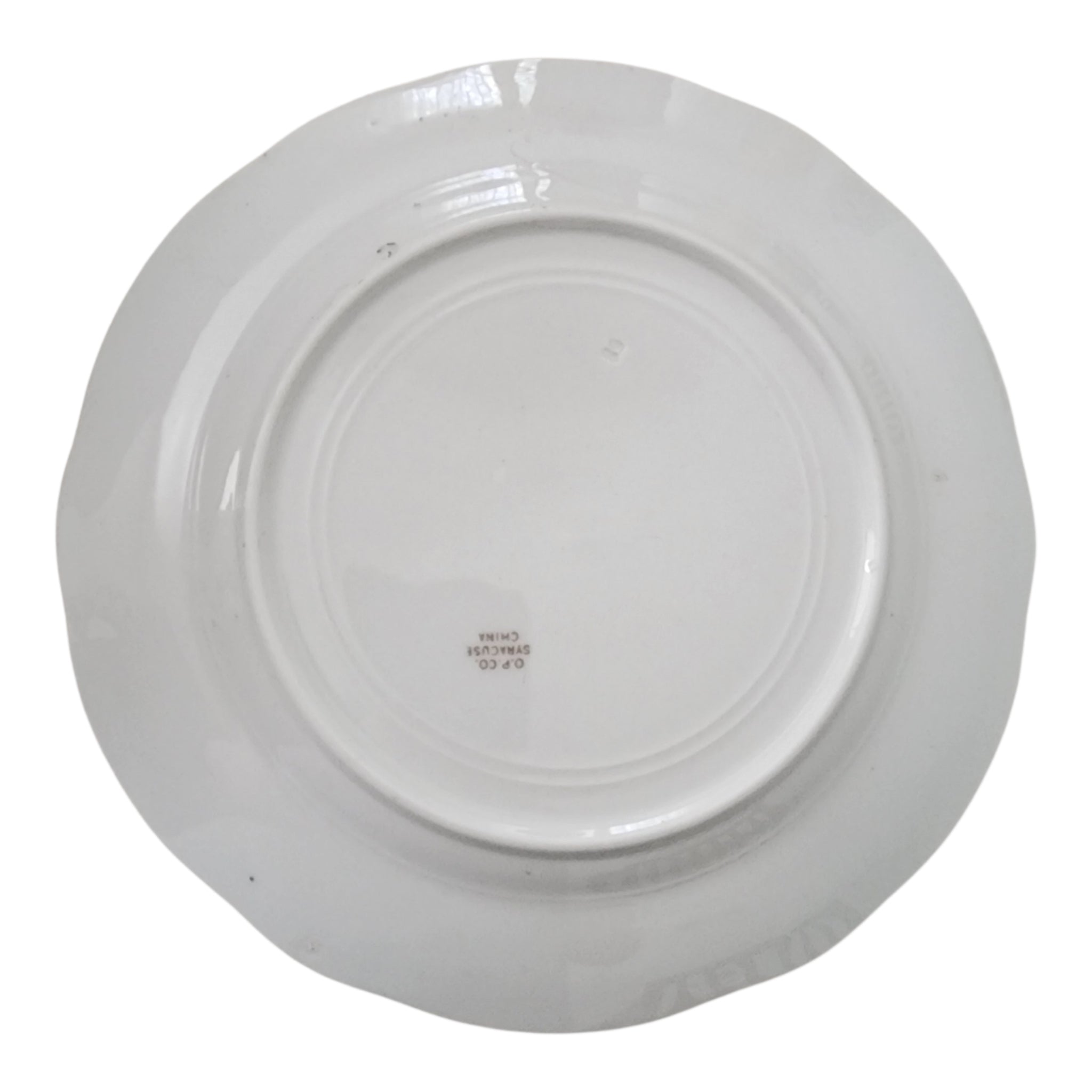 9" Syracuse China Purple Floral Sprigs & Embossed Rim Luncheon Plate