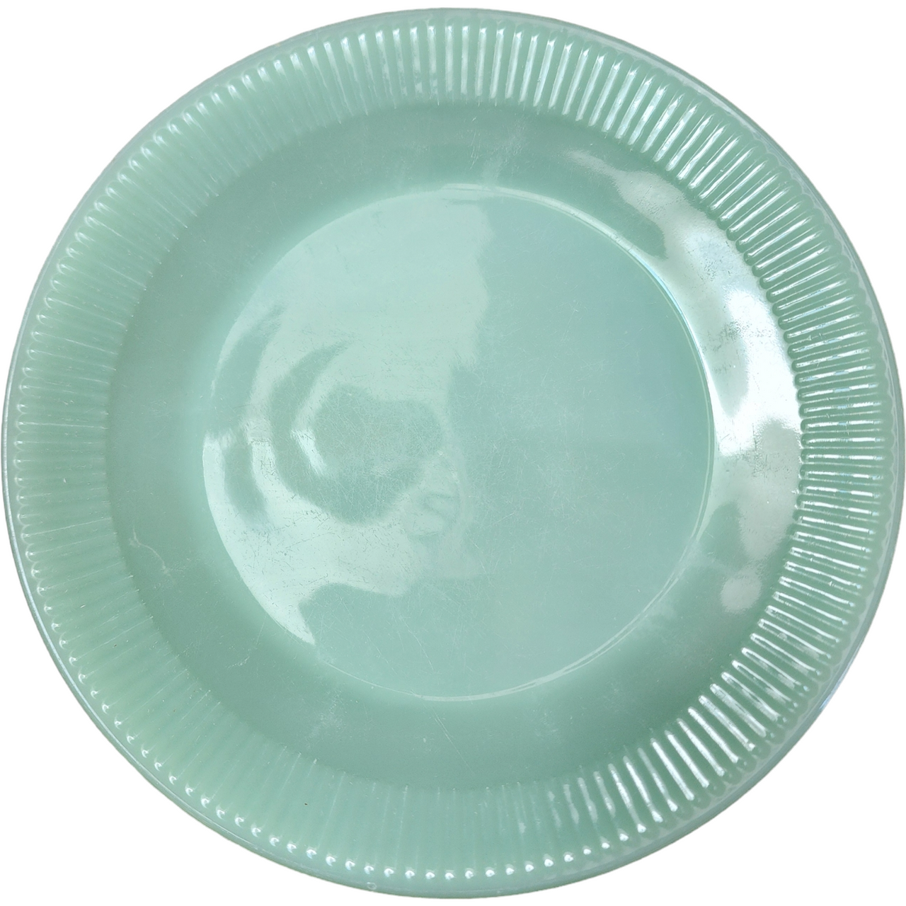 9" Anchor Hocking Jane Ray Jade Ite Glassware Dinner Plate