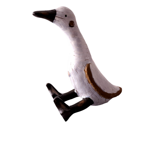 9" Antique Hand Carved Wood Duck Figurine