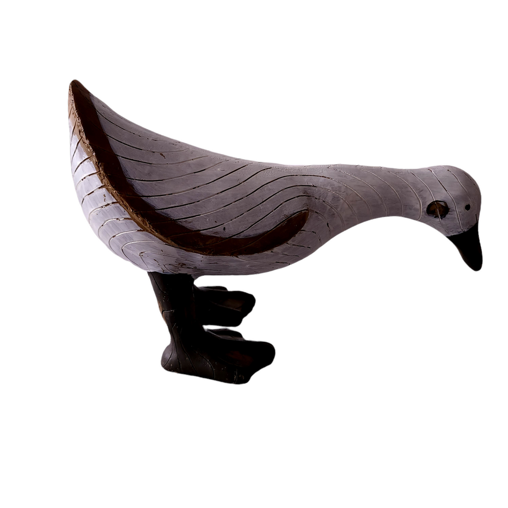 9" Antique Hand Carved Wood Duck Figurine