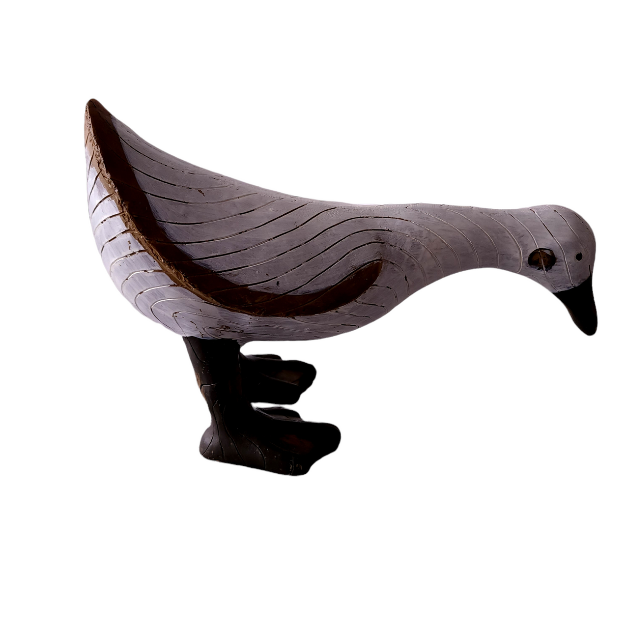 9" Antique Hand Carved Wood Duck Figurine