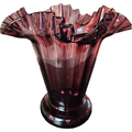 9" Beacon Glass Company Amethyst Giftware Crimped Vase