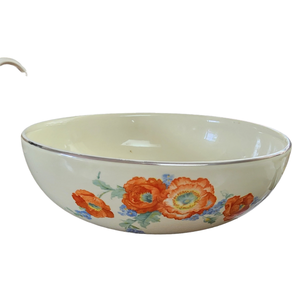 9" Hall Orange Poppy Round Vegetable Bowl